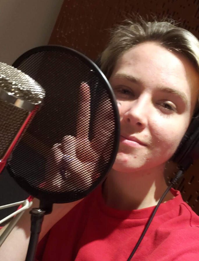 Recording in the CUI studio Recording in the CUI studio