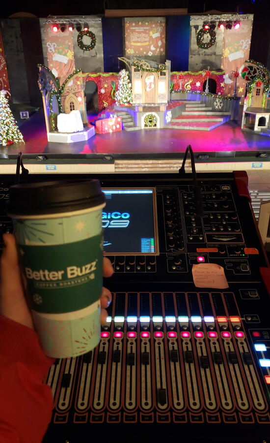 Audio operator for winter show at SeaWorld Audio operator for winter show at SeaWorld